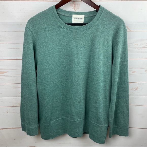 Monrow Tops - Monrow | Sage Green Zip Shoulder Sweatshirt